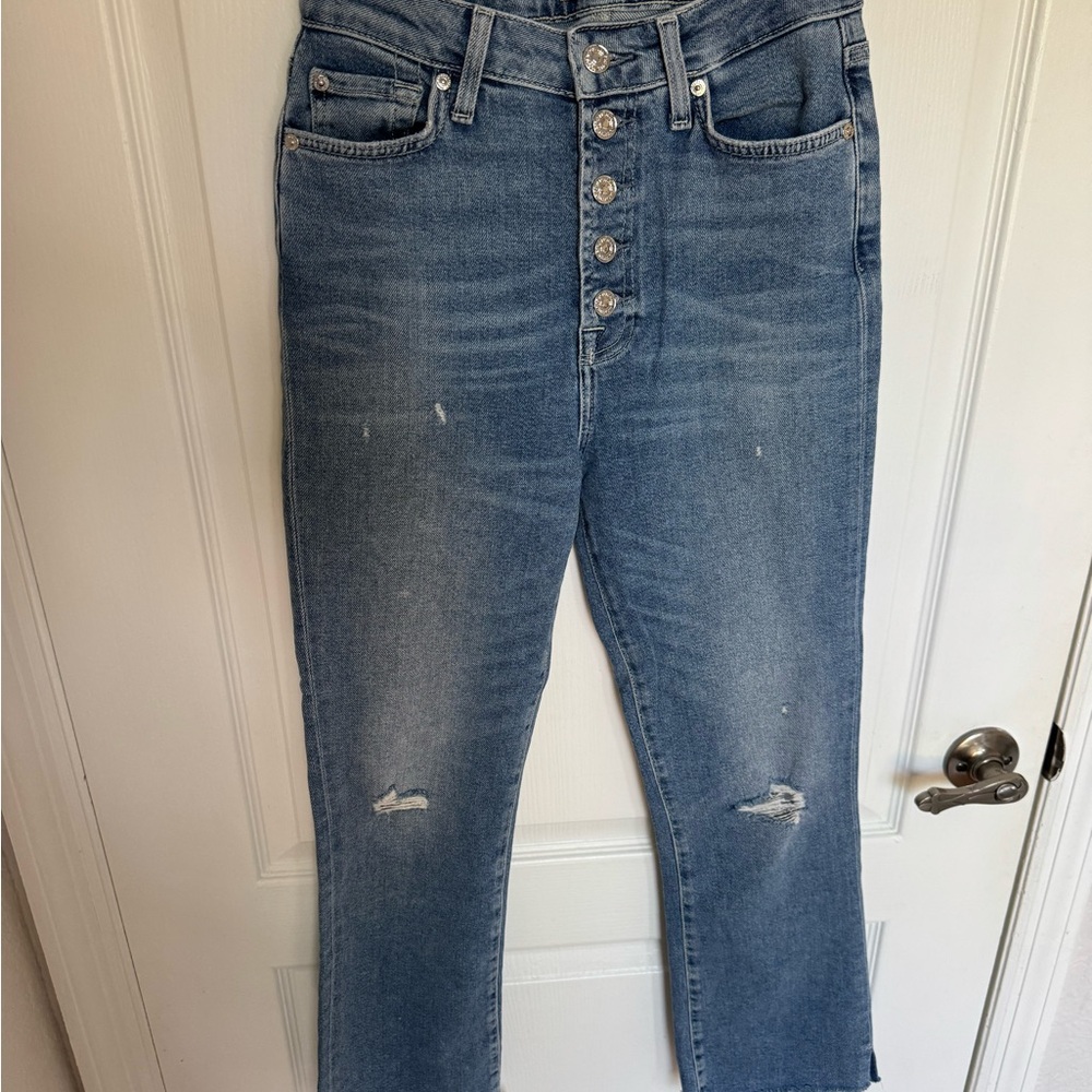 7 For All Mankind Light Blue Straight Leg Jeans
